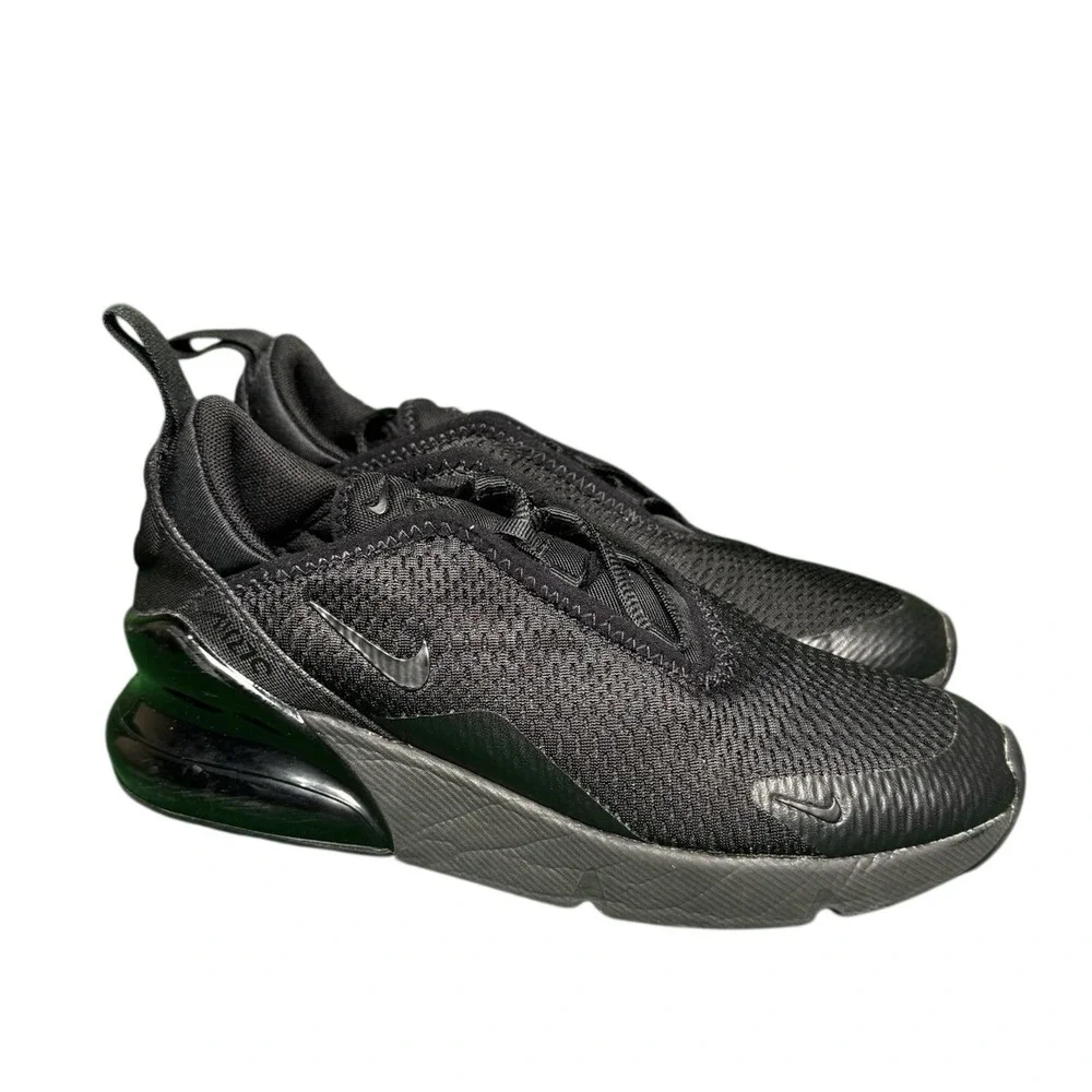 Nike Air Max 270 Triple Black Kids Running Shoes AO2372-006 Size 3Y